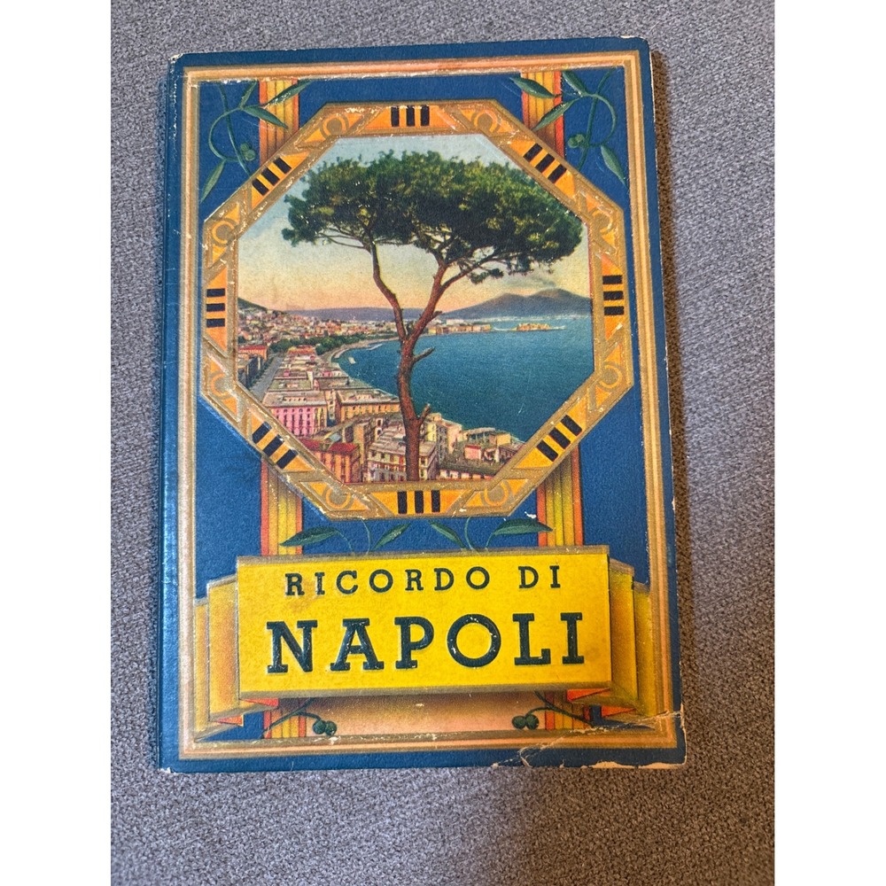 Vintage Ricordo di Napoli Souvenir Photo Booklet Italy Travel Accordion Map